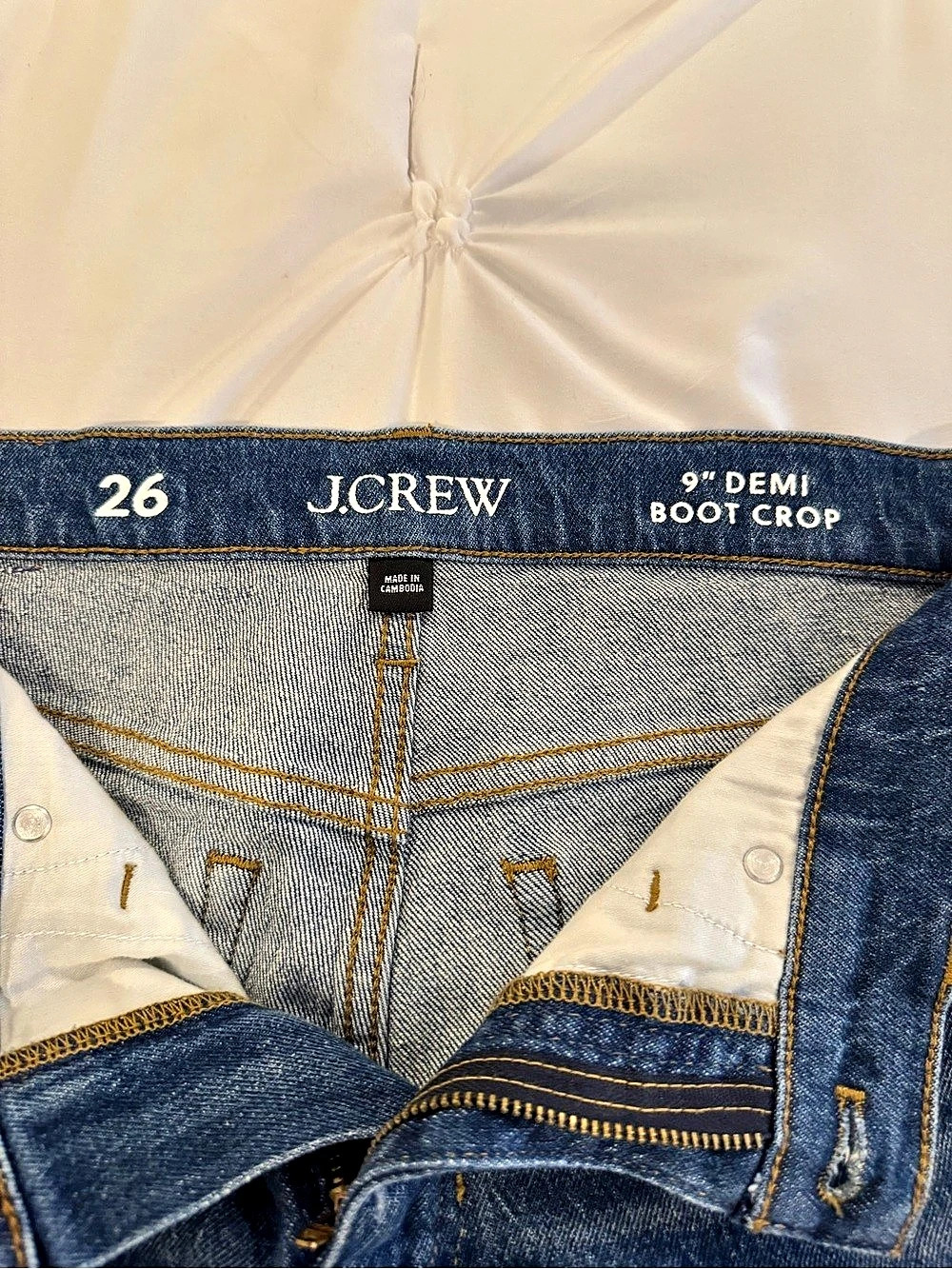J.Crew 9" Demi-Boot Crop Jean Bootcut Jeans in Blue Waist 26 - Picture 8 of 15
